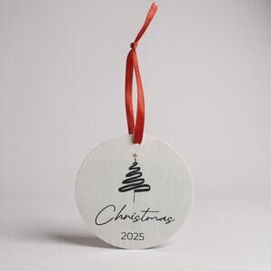 Handmade Birch Wooden Christmas Ornament 2025 – Designed & Crafted in Ukraine